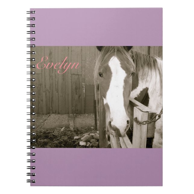 Carnet Cheval doux Notbook de fille (Devant)