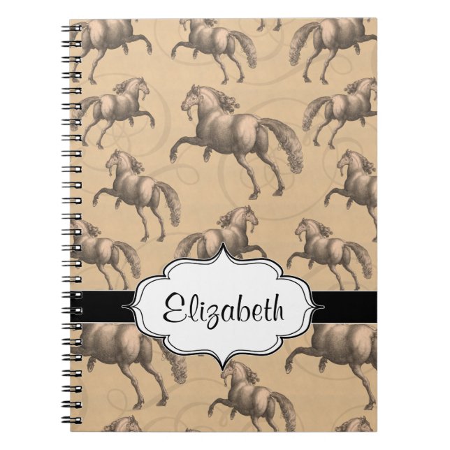 Carnet Cheval espagnol galopant élégant (Devant)