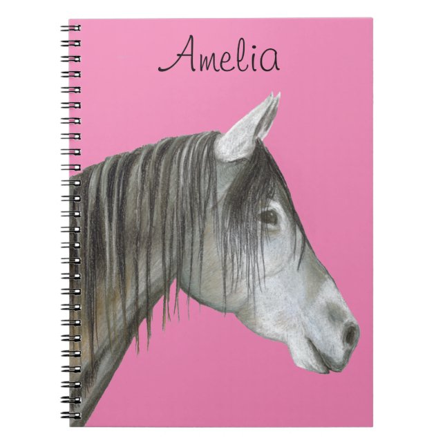 Carnet Cheval gris (Devant)