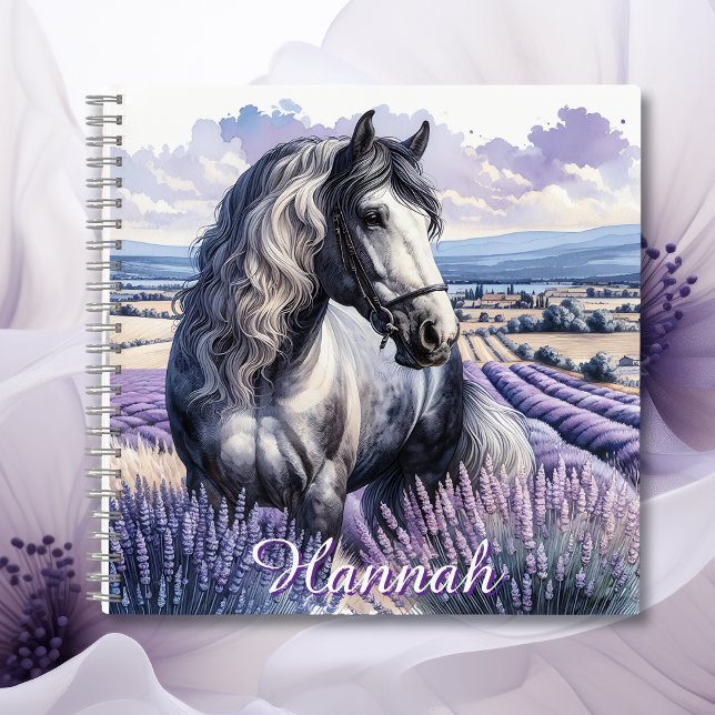 Carnet Cheval gris joli debout en Lavender (Créateur téléchargé)