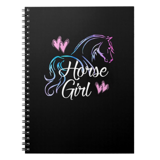 Carnet Cheval HORSE GIRL Love Horseback cavalier (Devant)