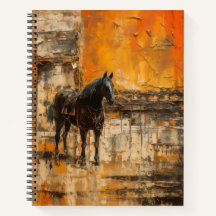 Cheval Majestic au coucher du soleil Abstrait