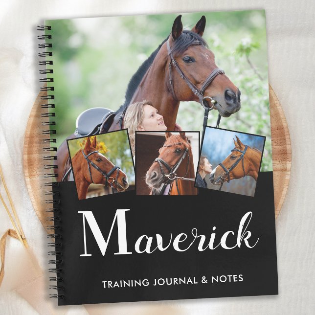 Carnet Cheval Monogramme personnalisé Nom Equine 5 Photo (Créateur téléchargé)