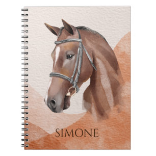 Carnet Cheval portrait cowgirl équestre personnalisé nom