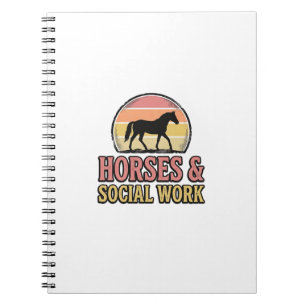 Carnet Cheval & Travail Social Retro Sunset Vector Design