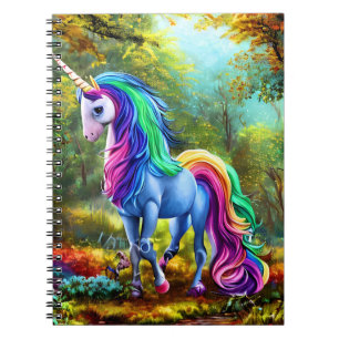 Carnet Cheval Unicorne coloré dans la forêt-46567