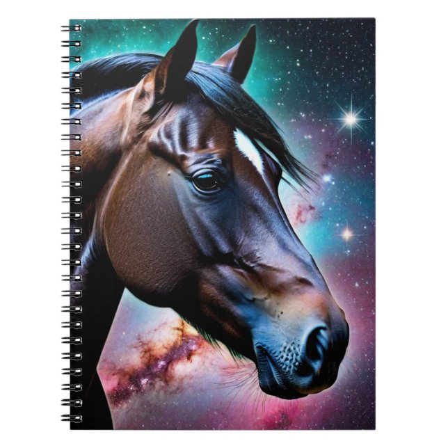 Carnet Cheval's Head avec un Arrière - plan Galaxy (Devant)