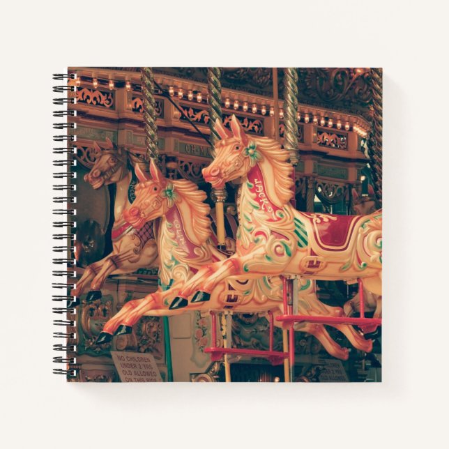 Carnet Chevaux de carrousel vintage Fairground (Devant)