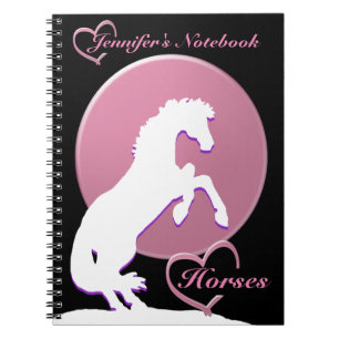 Carnet Chevaux de Coeur Blanc V (Rose)