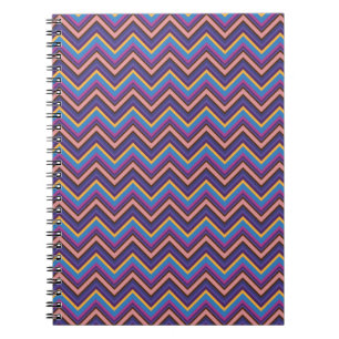 Carnet Chevron exotique dans pourpre, bleu, rose, et l'or