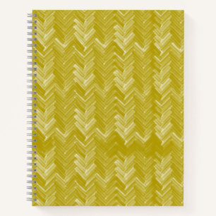 Carnet Chevron Herringbone Motif Vintage Or jaune
