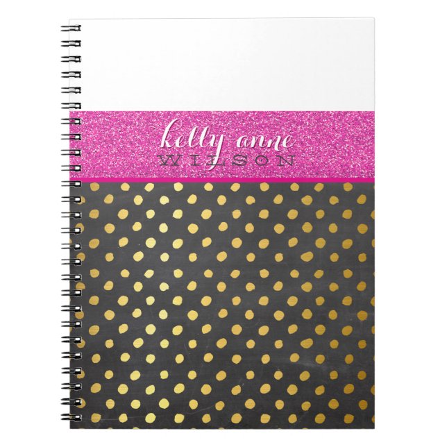 Carnet CHEVRON MOTIF or parties scintillant rose gris (Devant)
