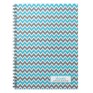 Carnet Chevron Motif Trendy Notebook (aqua)