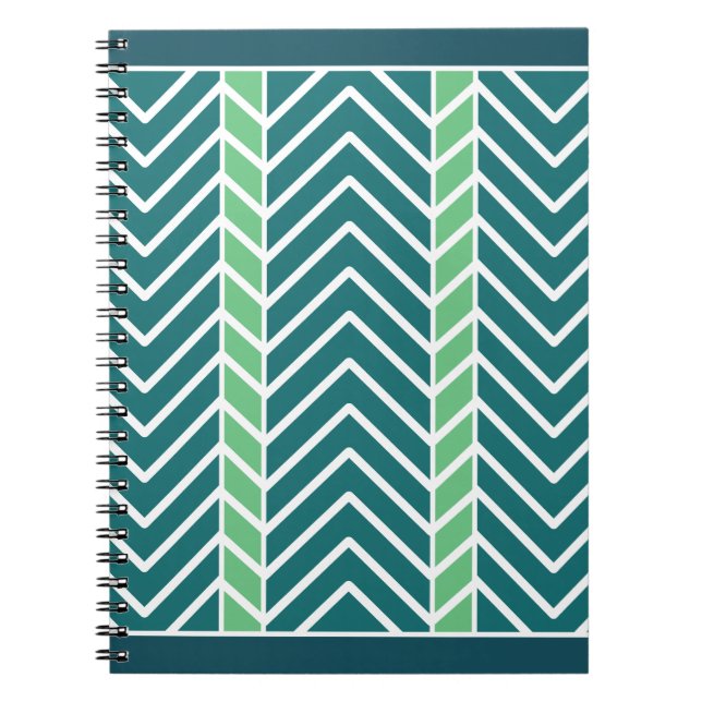 Carnet Chevron Motif Turquoise (Devant)