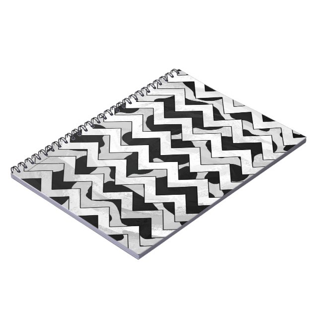 Carnet Chevron Vache noir et blanc (Côté gauche)