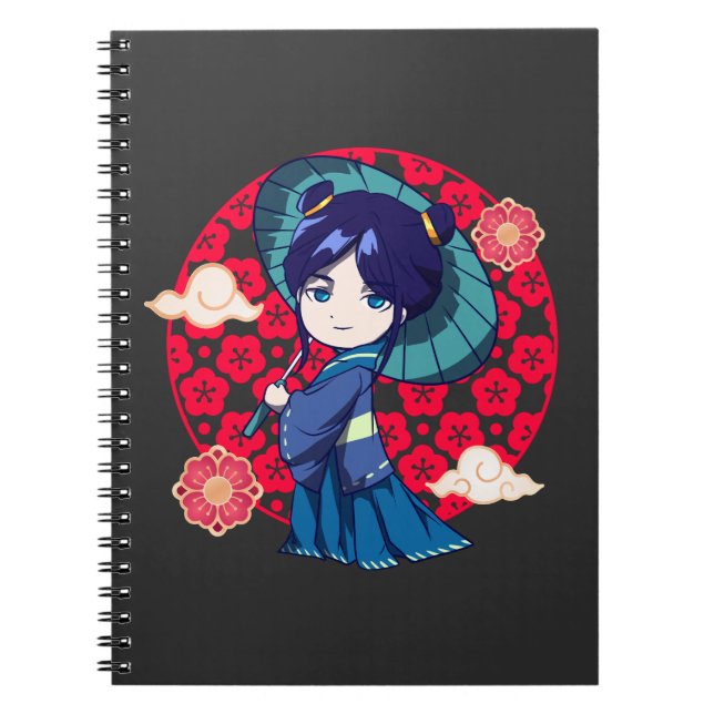 Carnet Chibi Anime Kawaii Kimono (Devant)