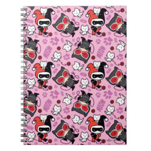 Carnet Chibi Catwoman, Harley Quinn & Kittens Motif