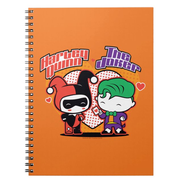 Carnet Chibi Harley Quinn & Chibi Joker Coeurs (Devant)