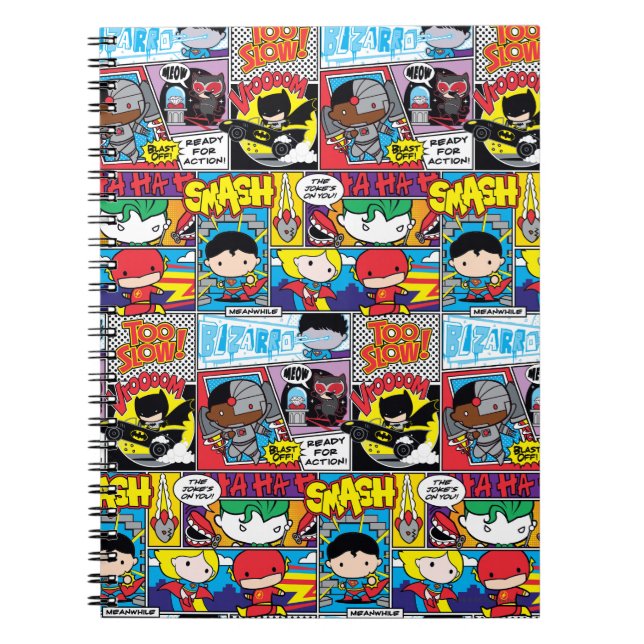 Carnet Chibi Justice League Motif de bande dessinée (Devant)
