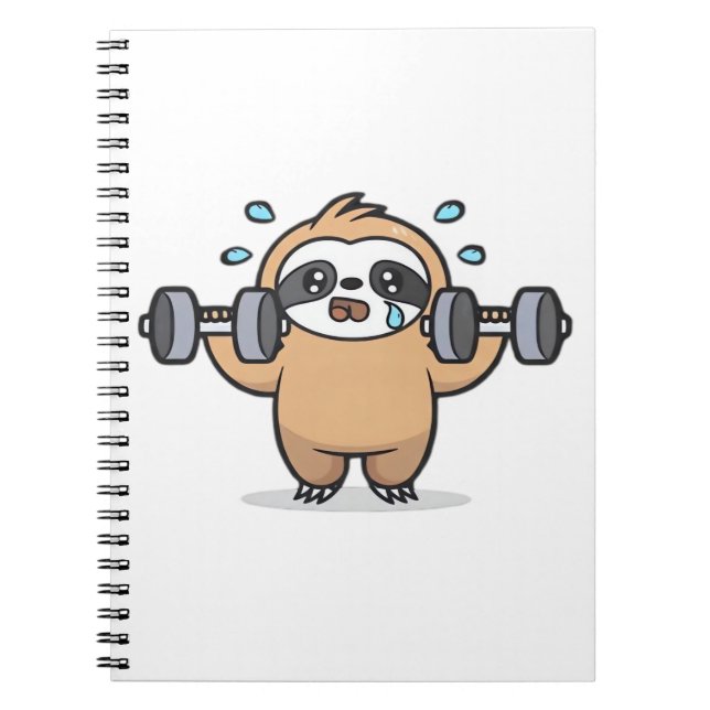 Carnet Chibi Sloth Gym Échec - Cute Kawaii Drôle Entraîne (Devant)