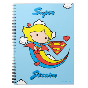 Carnet Chibi Supergirl volant arc-en-ciel