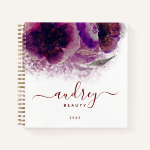 Carnet Chic Burgundy Signature Florale Monogramme