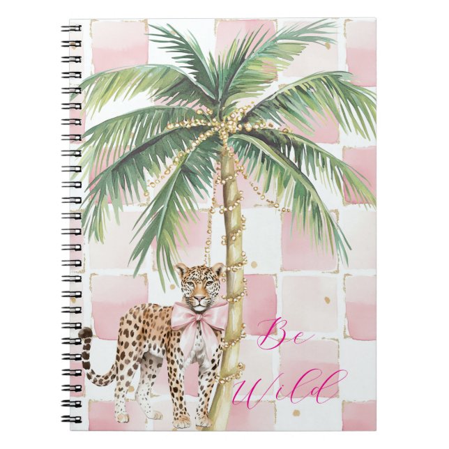 Carnet Chic Carré Gold Palm Tree Leopard (Devant)