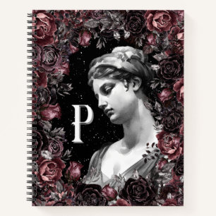 CARNET CHIC FLORAL VINTAGE BAROQUE MONOGRAM PERSONNALISÉ