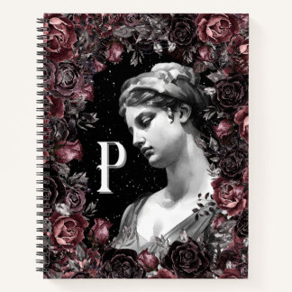 CARNET CHIC FLORAL VINTAGE BAROQUE MONOGRAM PERSONNALISÉ