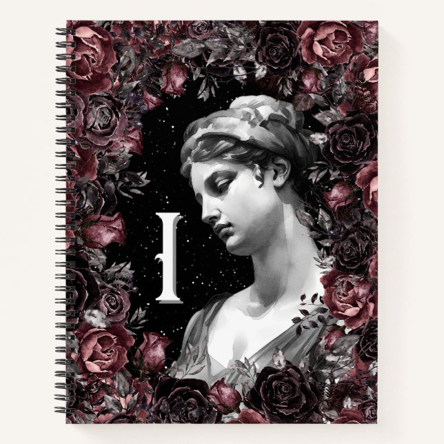CARNET CHIC FLORAL VINTAGE BAROQUE MONOGRAM PERSONNALISÉ (Devant)