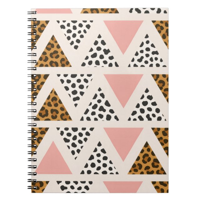 Carnet Chic Leopard & Pink Triangle Pattern (Devant)