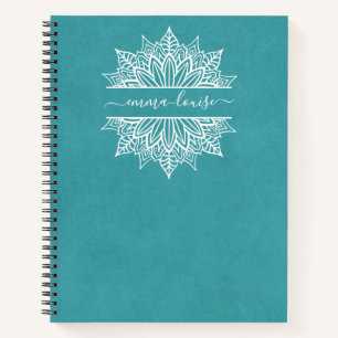 Carnet Chic moderne Circulaire Mandala Calligraphie Monog