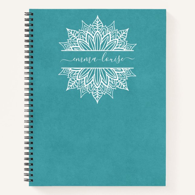 Carnet Chic moderne Circulaire Mandala Calligraphie Monog (Devant)