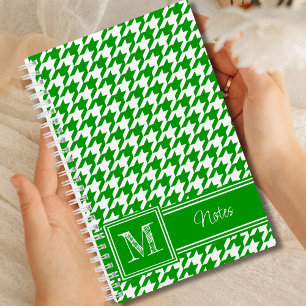 Carnet Chic Monogramme Green Houndstooth