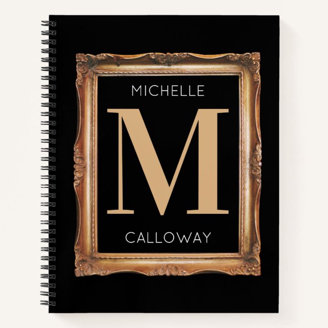Carnet Chic Monogramme noir et or (Devant)