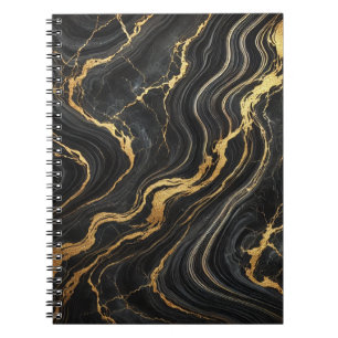 Carnet Chic noir et or métallisé aspect marbre Glamour