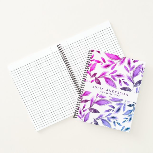 Carnet Chic Ombre Violet violet violet Feuille Motif (Intérieur)
