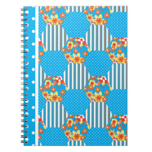 Carnet chic : Patchwork Pois à rayures florales