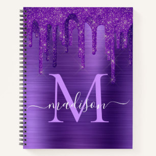 Carnet Chic Purple Parties scintillant de séchage brosse