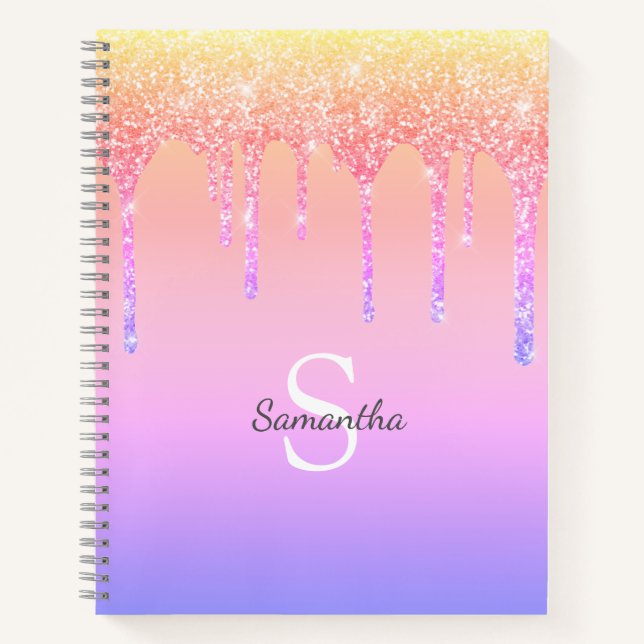 Carnet Chic Rainbow Parties scintillant Drivers Nom du mo (Devant)