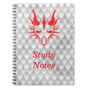 Carnet Chic Red Dragon Head & White Dragon Scales