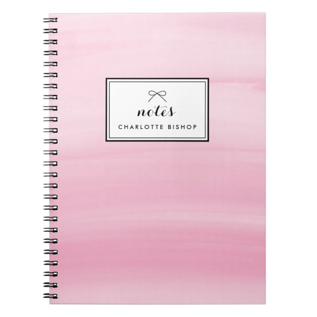 Carnet Chic rose Aquarelle Laver moderne (Devant)