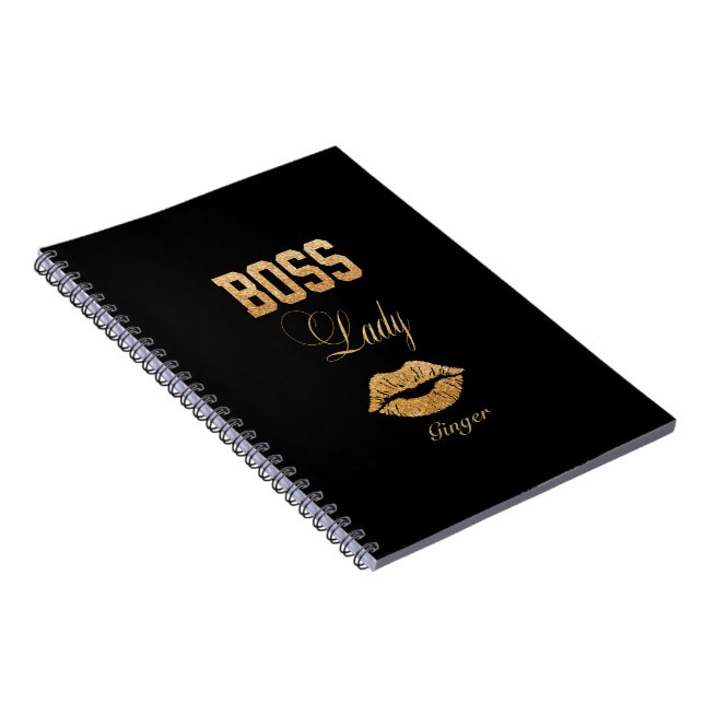 Carnet Chic Rose Parties scintillant or BOSS Lady Typogra (Côté Droit)