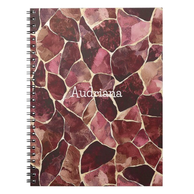 Carnet Chic rouge de Bourgogne Abstrait (Devant)
