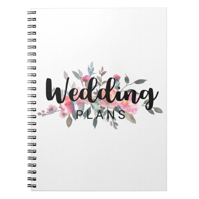 Carnet Chic Watercolor Peony Floral Wedding planner (Devant)