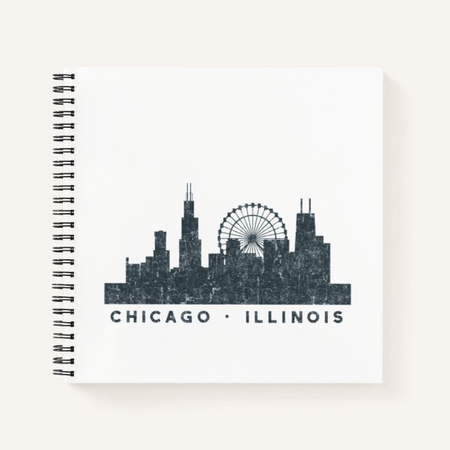 Carnet Chicago Illinois Skyline Architecture Cadeaux d'ar (Devant)