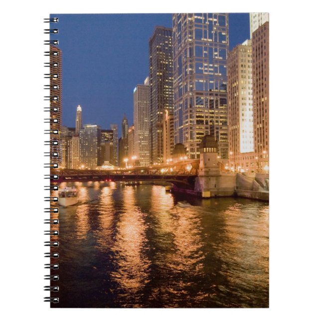 Carnet Chicago, Illinois, Skyline et Chicago River au 2 (Devant)