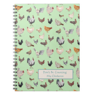 Carnet Chicken Happy pattern light green