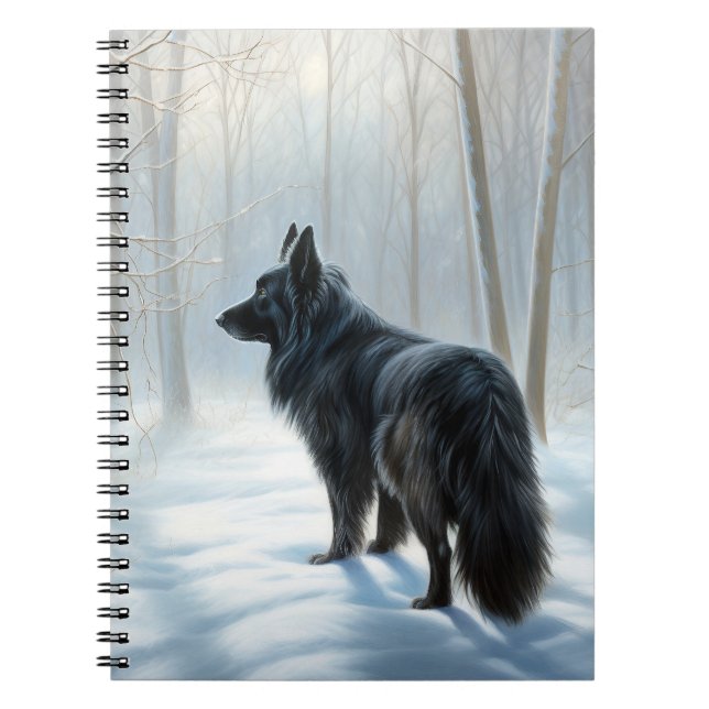 Carnet Chien à neiger belge Noël (Devant)