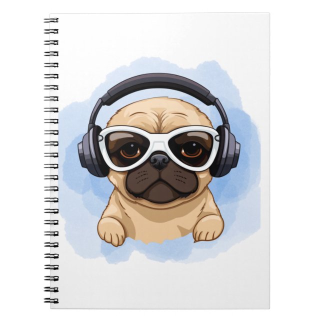 Carnet Chien avec casque 2 (Devant)